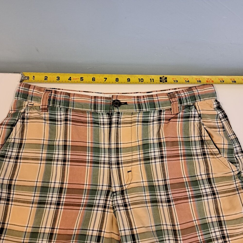 Banana Republic Men's 32x9.5 Flat Front 100% Cotton Plaid Shorts - Picture 12 of 14